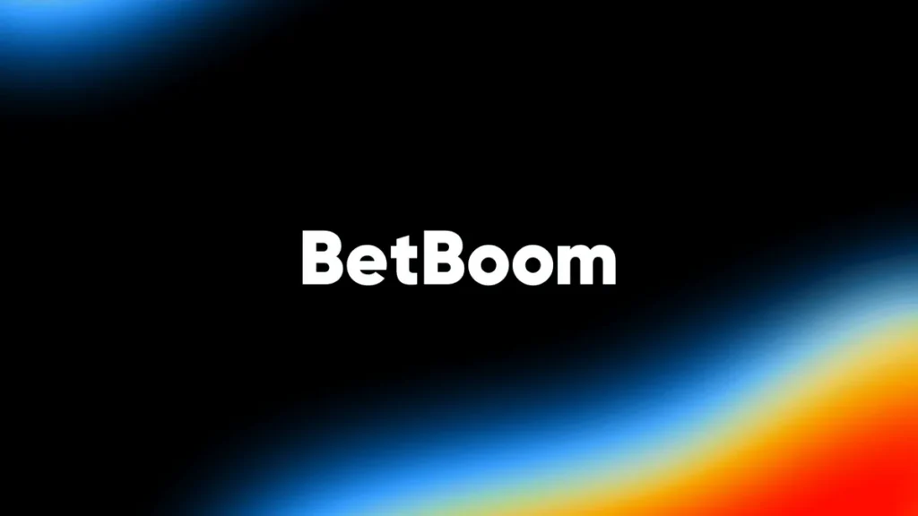 Logotipo BetBoom em fundo escuro com gradiente