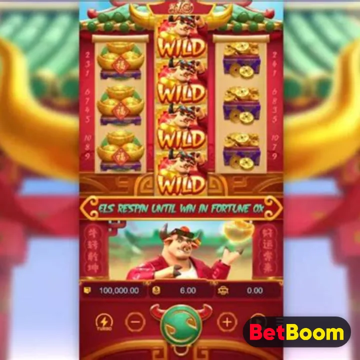 Tela do jogo Fortune Ox com rolos e símbolos